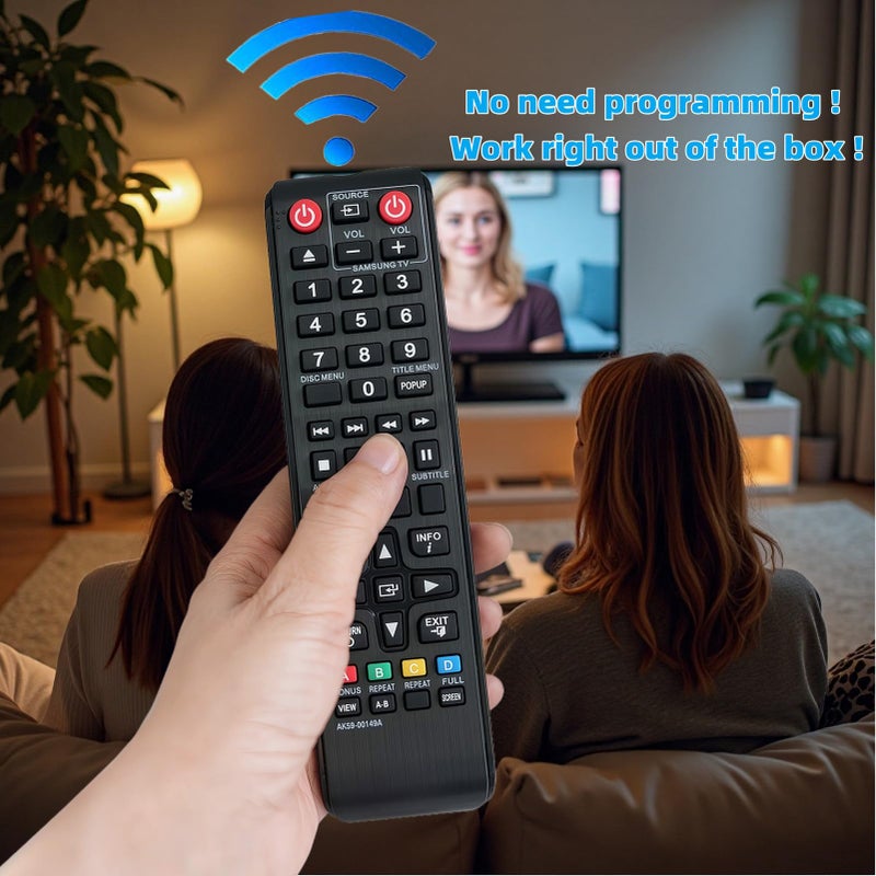 uehba Universal Remote Control Compatible for Samsung Blu-Ray DVD Player BD-J5700 BD-FM57C BD-F5100 BD-H5100 BD-J5100 BDJ5700/ZA BDJM57C BD-J5900 BD-HM59 BD-FM51/ZA BD-63/ZA BD-JM51 BDFM57C BD-F5700 - Image 2